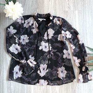 Cupcakes and Cashmere Floral Long Sleeve Blouse